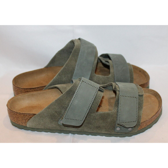 BIRKENSTOCK‎ Uji Slide Sandal Digital Thyme Green Genuine Leather Men EU 45 - Picture 1 of 7